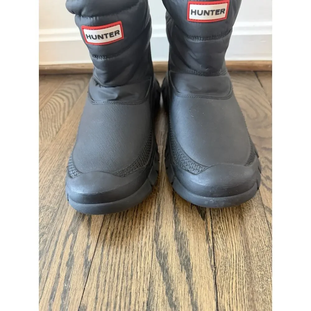 Hunter Intrepid Insulated Warm Snow Short Womens Boots Black US Sz 9 NEW $165